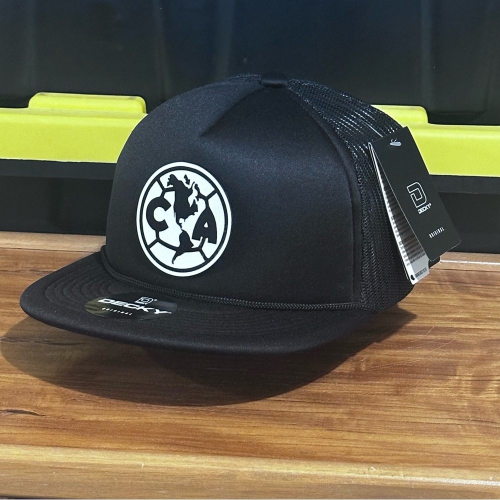 Club America Football Hat Aguilas del America soccer Logo Black foam trucker Hat
